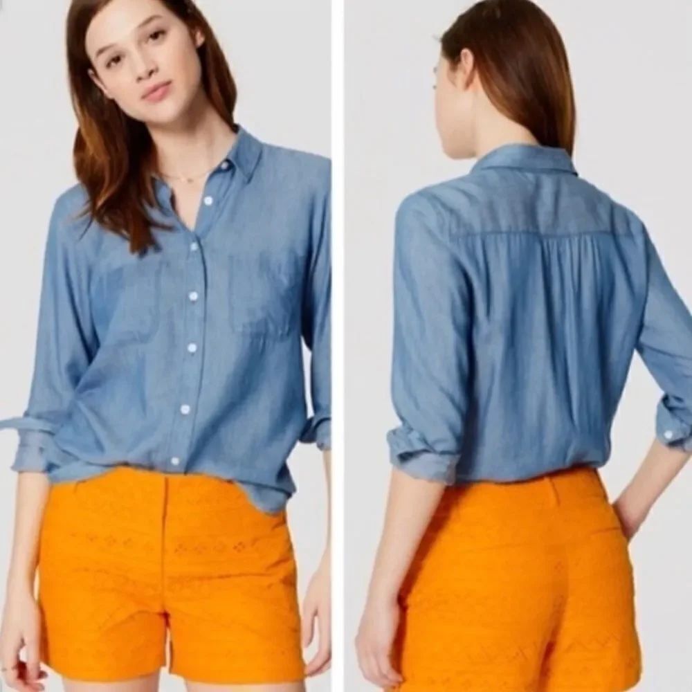 LOFT The Riviera Shorts Tangerine Size 4